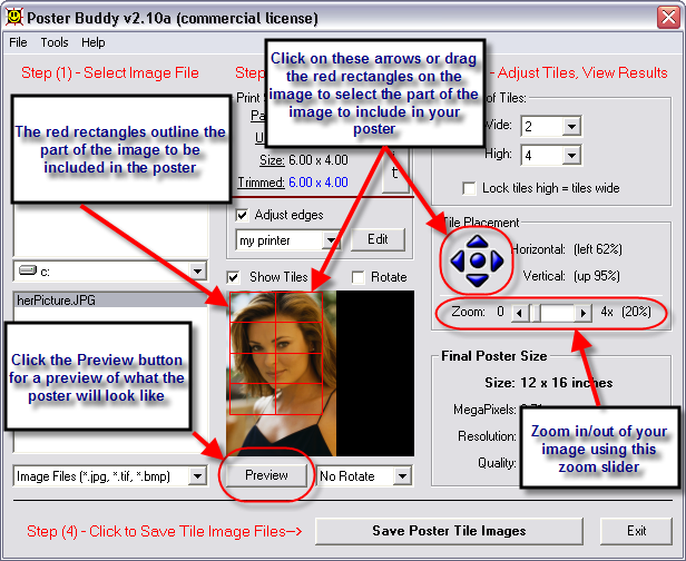 Zoom and Pan controls